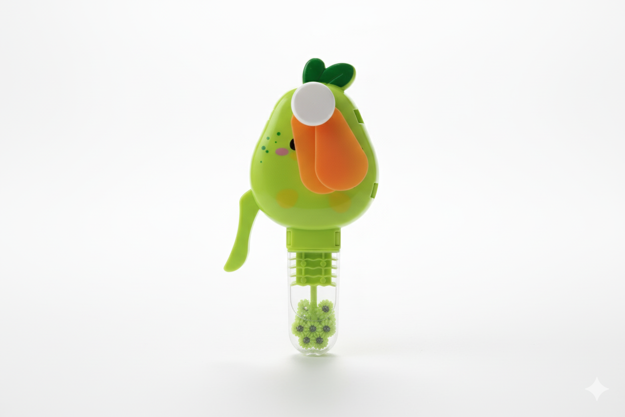 Handheld Fruit Shape Toy Fan for Kids – Cute Cartoon Design, Safe Soft Blades