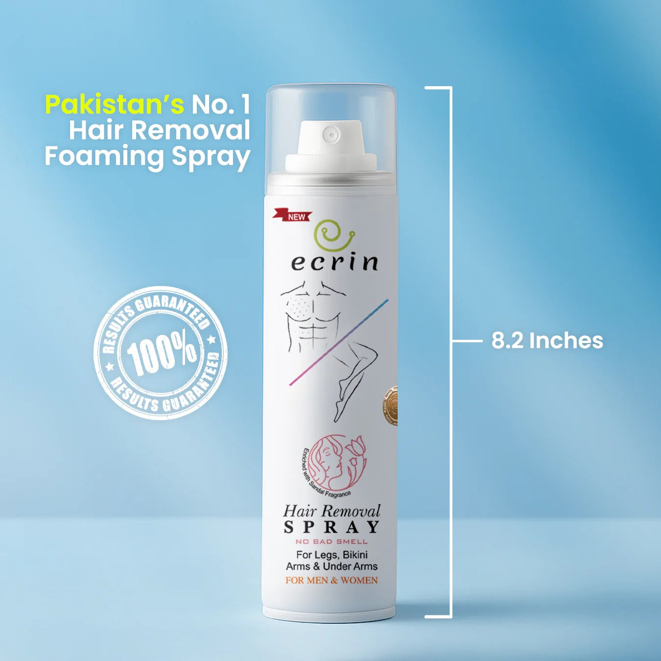 Ecrin Hair Removal Foaming Spray - Advance Formula with Refreshing Fragrance (200ml)