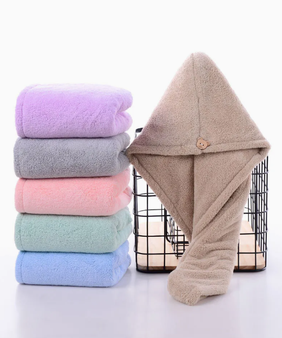 Hair Drying Towel Cap – Quick Dry, Soft & Absorbent Turban Wrap for Women