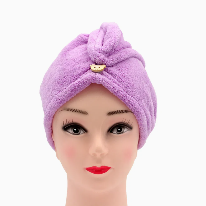 Hair Drying Towel Cap – Quick Dry, Soft & Absorbent Turban Wrap for Women