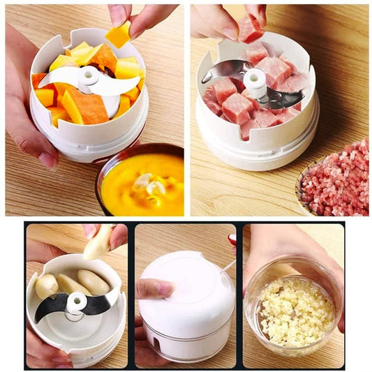 (Pack of 2 ) Combo deal Garlic Tool + Mini Chopper Grinding Crusher Chopper Kitchen Gadget