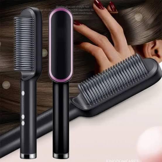Electric Hair Straightening & Curling Comb/Brush - Dual-Purpose Professional Hair Styler, Non-Damaging Splint, | 2 in 1 Hair Straightener