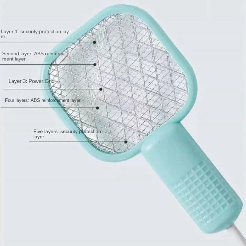 USB Rechargeable Mosquito Racket With UV Light – Portable Electric Bug Zapper & Fly Swatter For Indoor/Outdoor Use, Home, Office, Travel & Camping