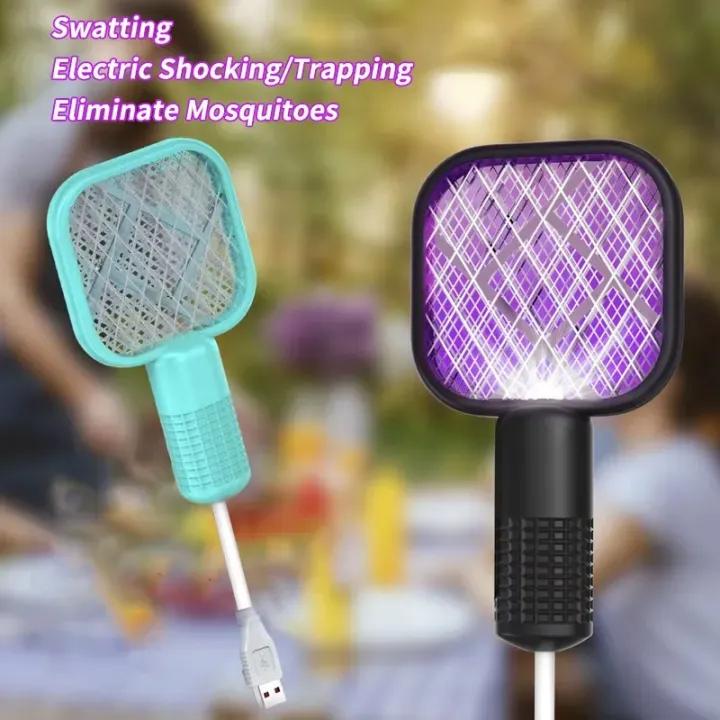 USB Rechargeable Mosquito Racket With UV Light – Portable Electric Bug Zapper & Fly Swatter For Indoor/Outdoor Use, Home, Office, Travel & Camping
