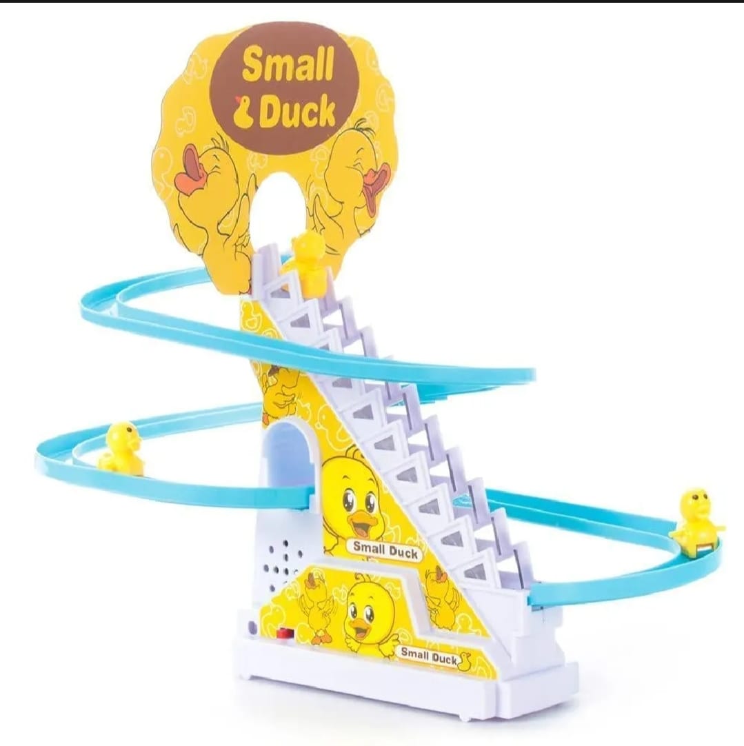Duck Slide Toy Set, Funny Automatic Stair-Climbing Ducklings Cartoon Race Track Set