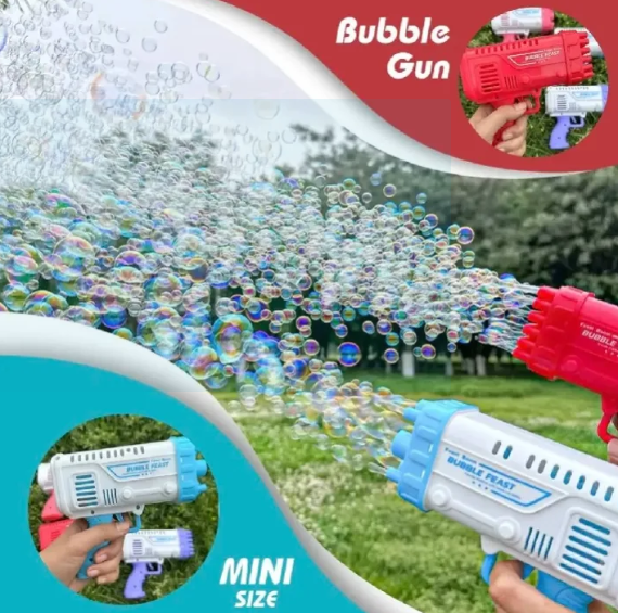 Bubble Bazooka Pro: Electric 2-in-1 Rocket Bubble Gun — Fast Bubbles for Parties, Beach & Backyard Fun