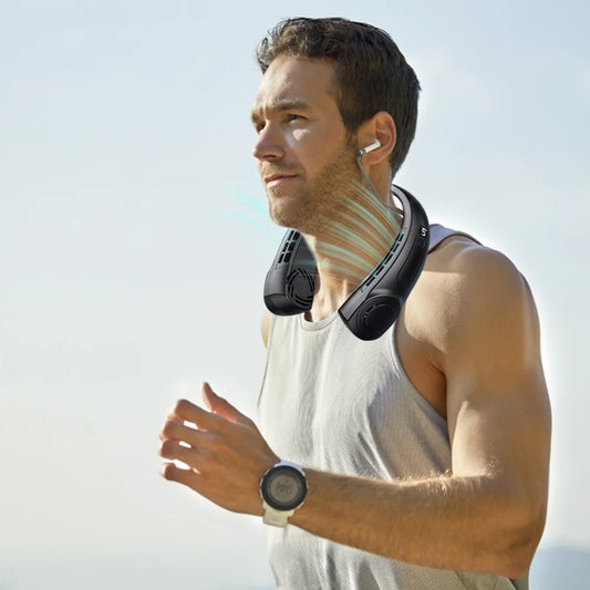 Mini Hanging Neck Fan High Wind 3 Speed Adjustable USB Charging Portable Quiet Super Long Life Outdoor Sports Office Camping