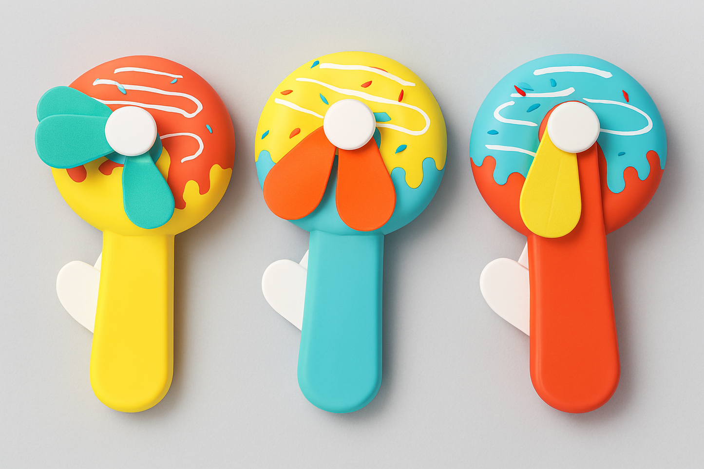 Handheld Donald Shape Toy Fan for Kids – Cute Cartoon Design, Safe Soft Blades, Portable Mini Fan