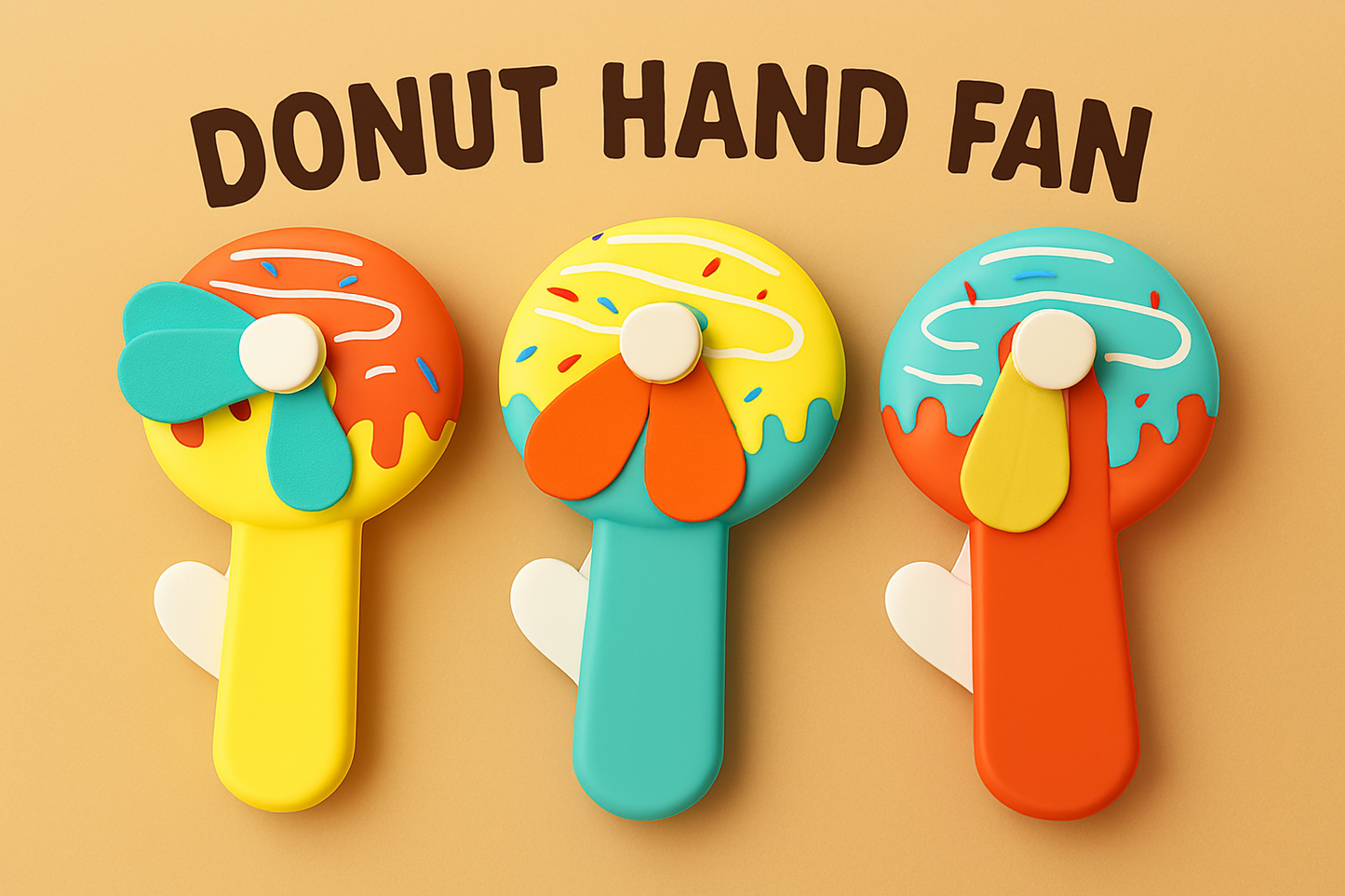 Handheld Donald Shape Toy Fan for Kids – Cute Cartoon Design, Safe Soft Blades, Portable Mini Fan