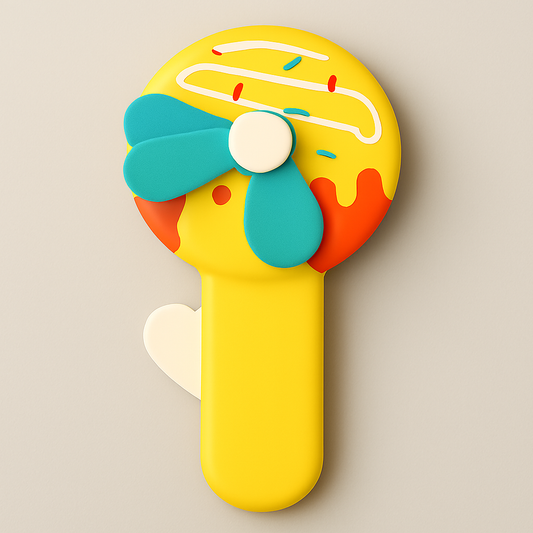 Handheld Donald Shape Toy Fan for Kids – Cute Cartoon Design, Safe Soft Blades, Portable Mini Fan