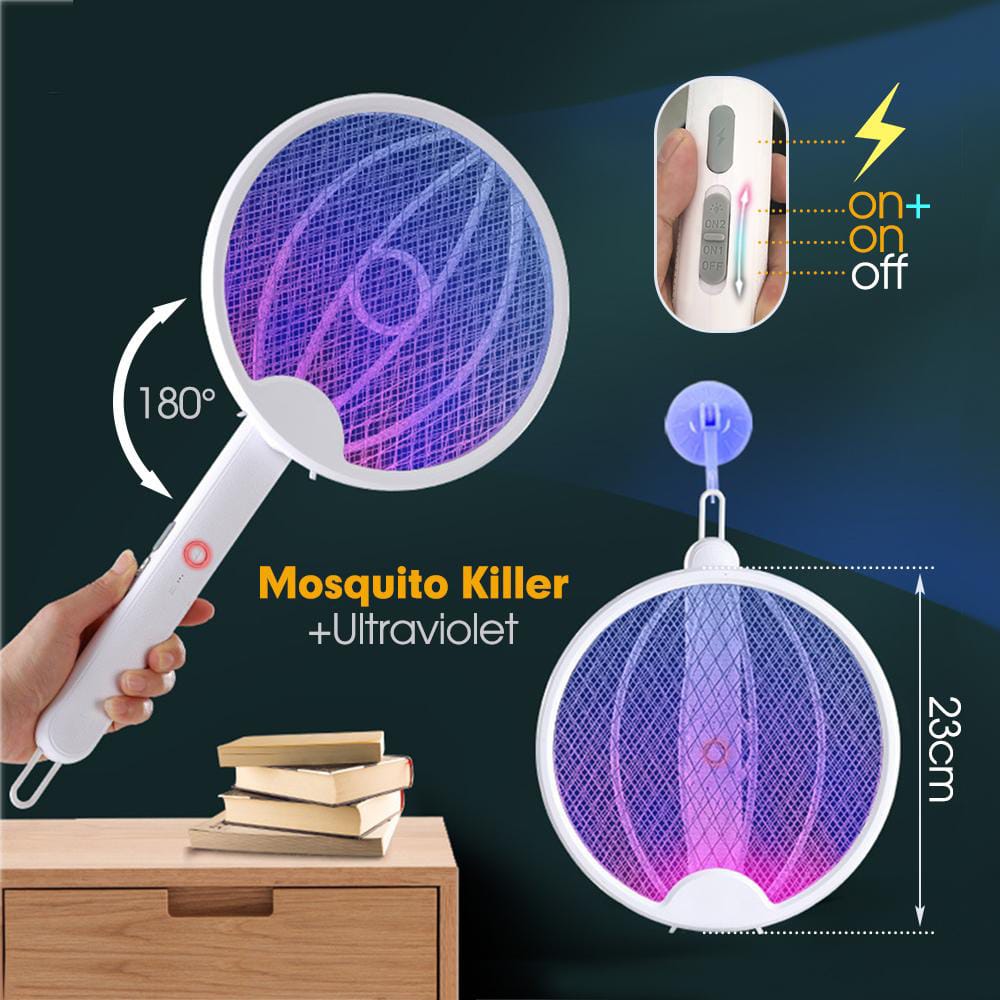 Foldable Mosquito Killer Trap | Electric Rechargeable Bug Zapper Racket For Indoor And Outdoor Mosquito And Insect Control