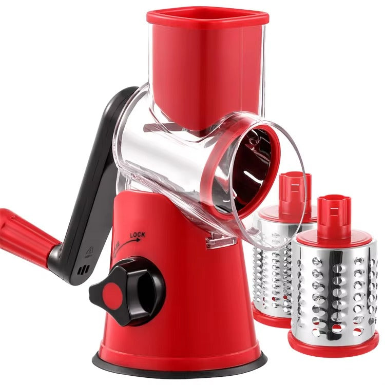 TableTop Drum Grater – Manual Vegetable Cutter, Slicer & Grater | Multi-Functional 3-in-1 Kitchen Gadget for Effortless Food Prep