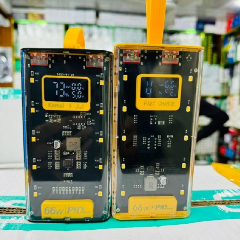 20,000mah Power Bank With LED Light Transparent | Fast Charging Portable Power Bank With Dual USB Output And Smart Display