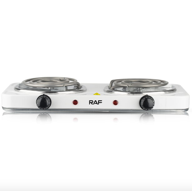 RAF Electric Stove – Dual Coil Burner, Fast Heating & Easy-to-Clean Portable Cooktop 2000W