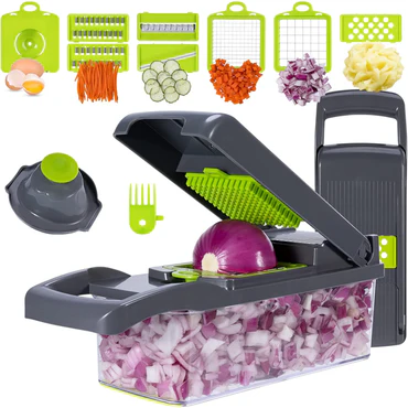 Kitchen Multifunctional Vegetable Cutter 22 Pcs Set | Slicer, Shredder, Dicer For Onion, Potato, Fruits & Vegetables