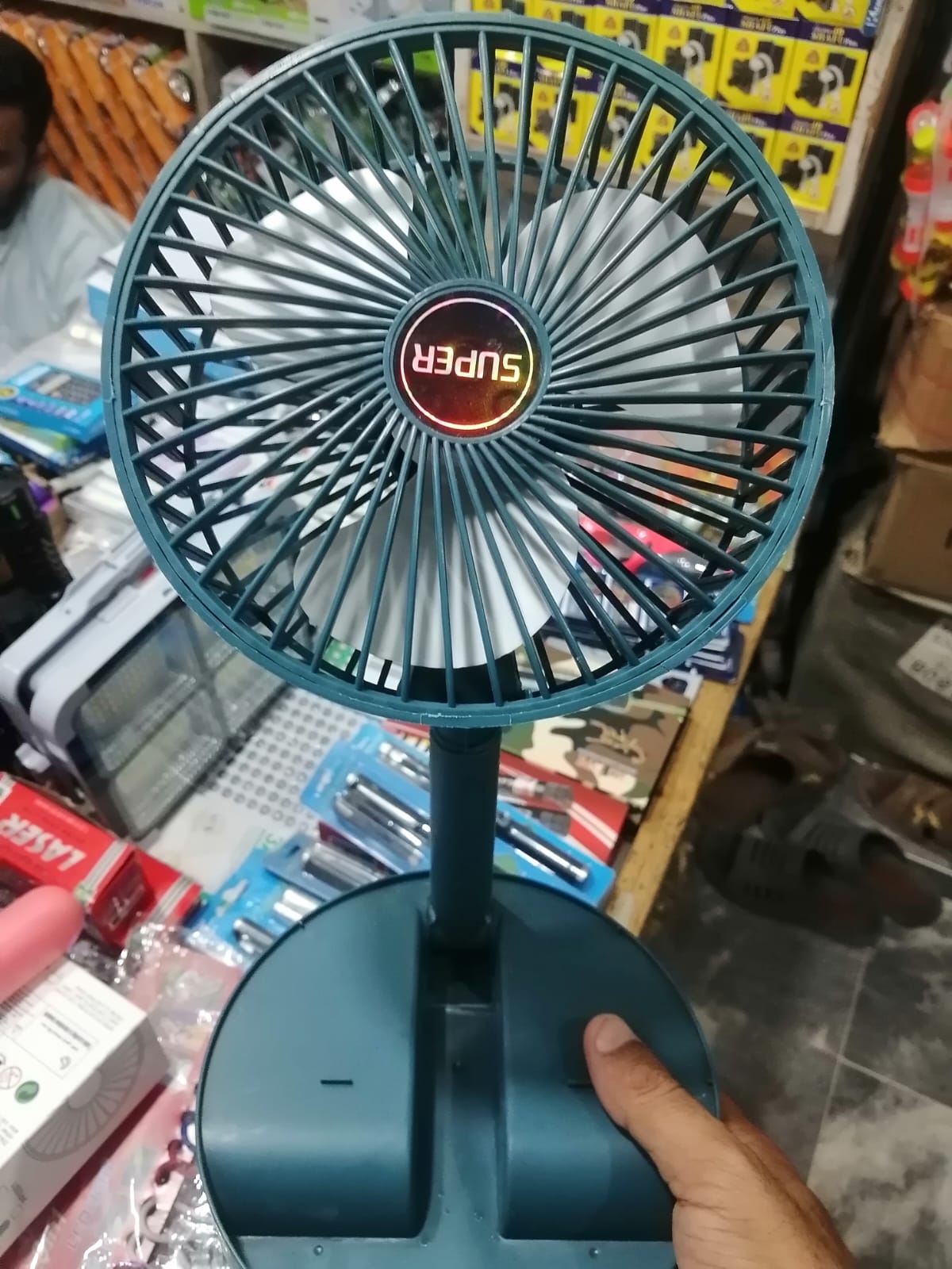 Portable Rechargeable Foldable Table Fan 2400mAh USB Charging | 3 Speed Silent Desktop Fan