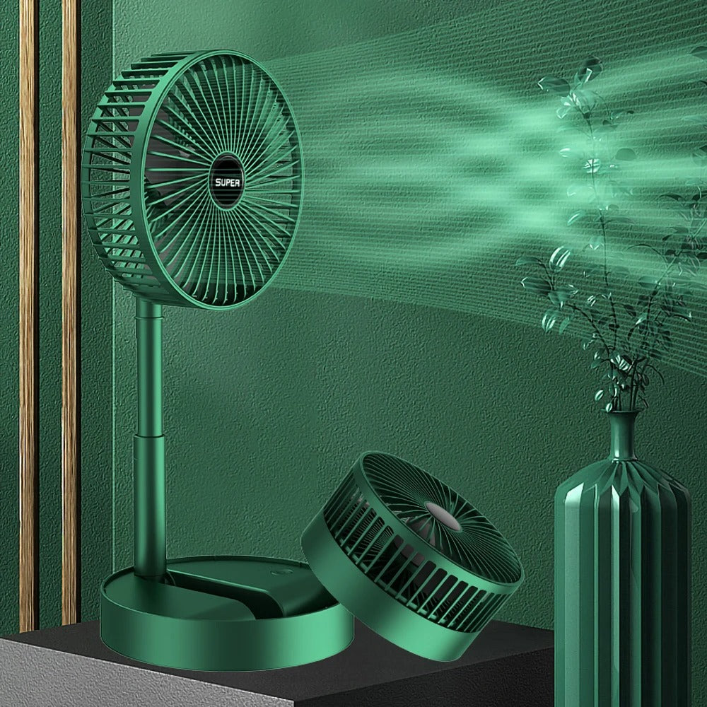 Portable Rechargeable Foldable Table Fan 2400mAh USB Charging | 3 Speed Silent Desktop Fan