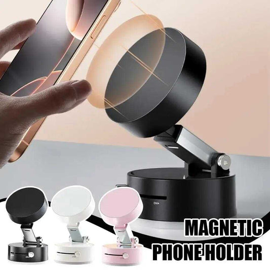 Double-Sided Vacuum Magnetic Phone Holder – Adjustable Foldable Rotating Suction Mount