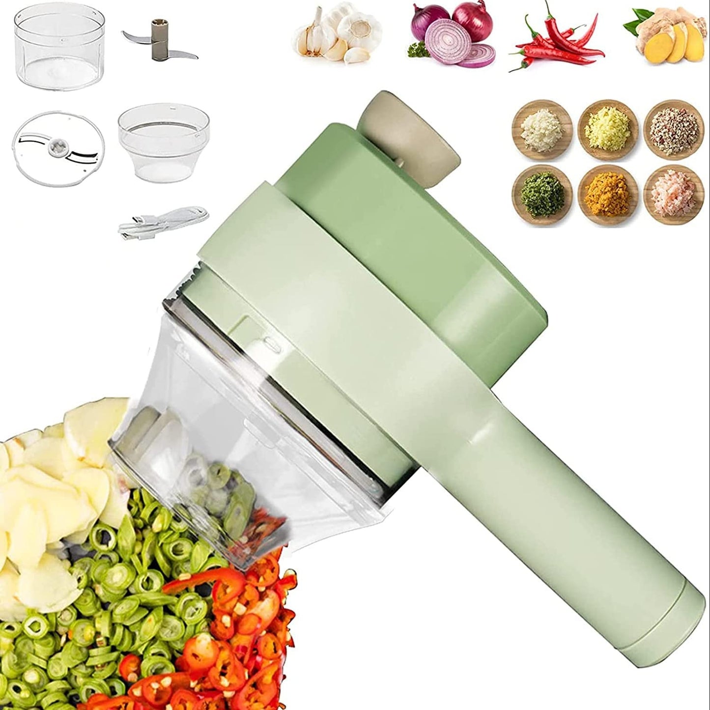 Electric Handheld Vegetable Cutter Slicer Multifunctional
