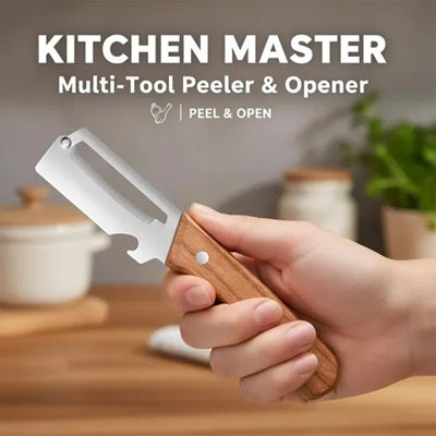 Knife Peelers For Kitchen, Multi Functional Vegetable Peeler, 3 In 1 Multi Functional Wooden Handle Peeler