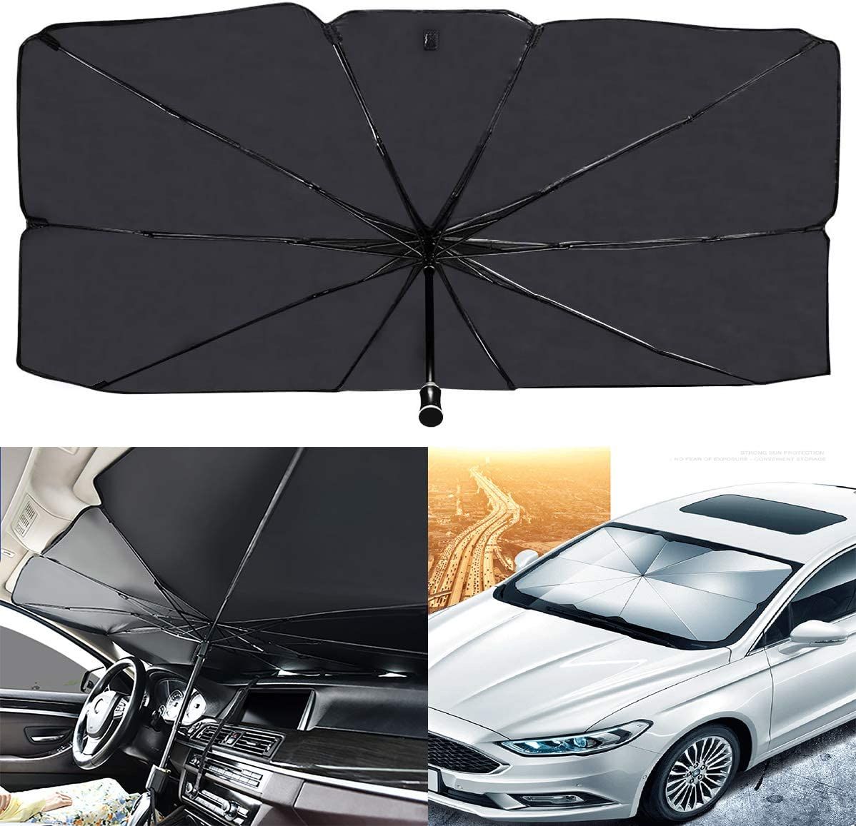 Car Windshield Sun Shade Umbrella – Foldable UV & Heat Protection
