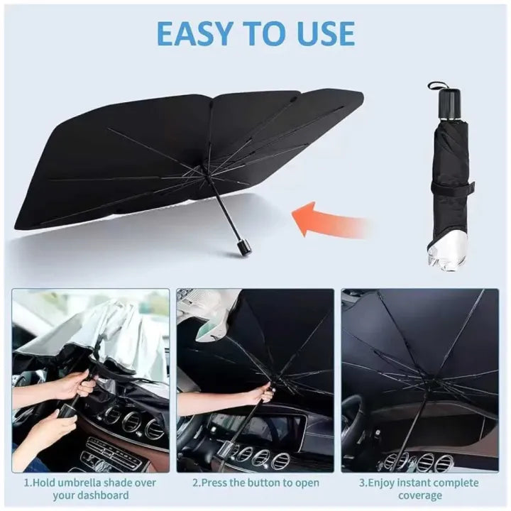 Car Windshield Sun Shade Umbrella – Foldable UV & Heat Protection