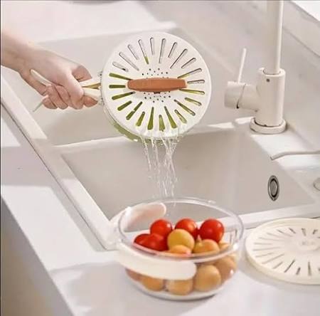 Fruit & Vegetable Drain Basket | Fruit Washing Basket With Lid